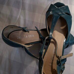 Anthropologie Chelsea crew turquoise heel size 40